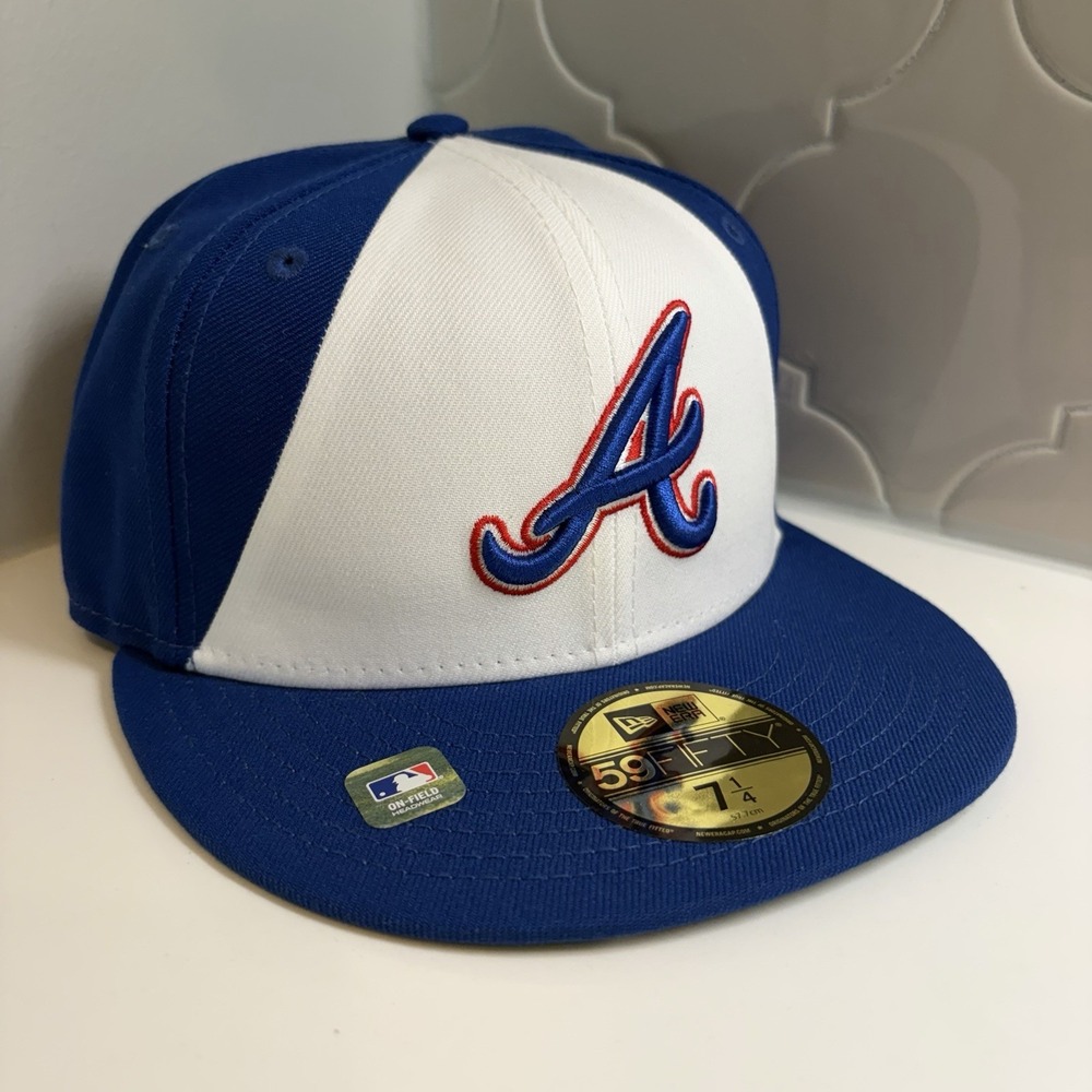 New Era Atlanta Braves 59FIFTY Royal Blue City Connect Fitted Hat Cap Size 7 1/4